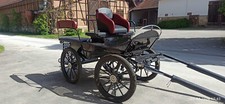 Pferdekutsche Trainingswagen für ein- und zweispänniges Fahren schwarz/rot