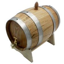 2L Kastanienfaß, Holzfass Weinfass  messinghahn Kostenlose Lasergravur von Logos