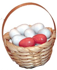 Eierkorb Krippenzubehör Polyresin 2 cm hoch Ø 3,6 cm Deko