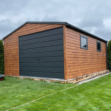 Blechgarage Carport Garage Holzoptik 4x5 m KFZ Lager Lieferung + Montage Gratis