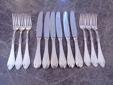 Robbe & Berking FREYA Hammerschlag Vorspeisenbesteck 6 Personen 12 Teile 90er