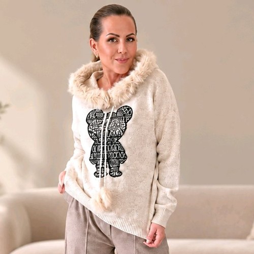 Oversize damen pullover - damen, kapuze