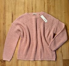 Neu Esprit Damen Kuscheliger Rundhals Alpaka Mix Pullover Glitzer Gr. XL Rose