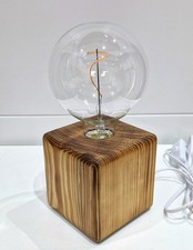 Echtholz Tischleuchte - flamed