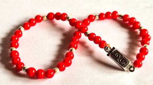 Vintage korallen armband rot - armband,