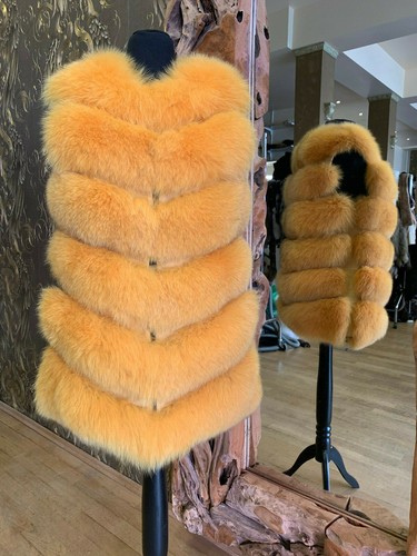 Fuchsweste pelz weste gelb fox - gelb,