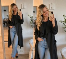 Schwarzer Leichter Trenchcoat