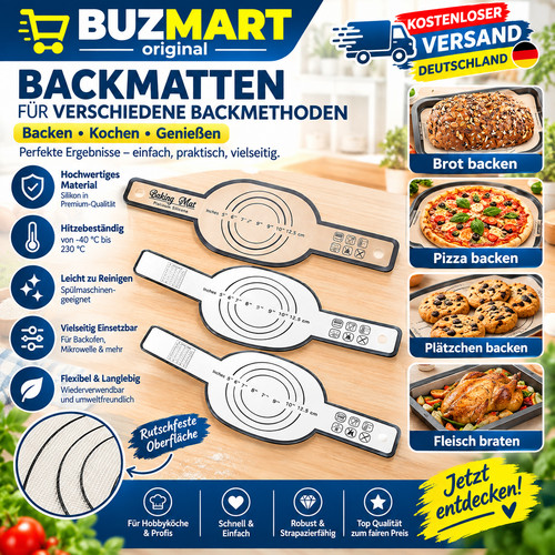 3er set silikon backmatten - 3er,