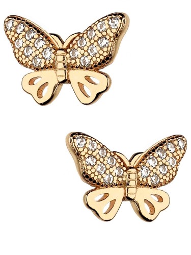 Ohrringe gold schmetterling - ohrringe,