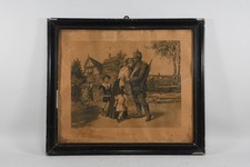 C25V46- Alte Lithographie Abschied 