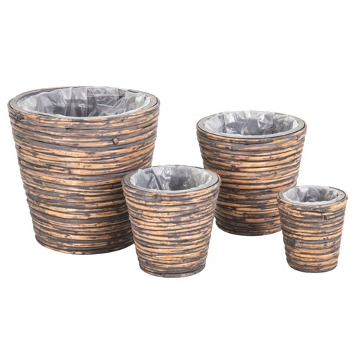 Blumentopf rattan braun - braun, |