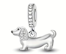 Silberner Dackel Anhänger