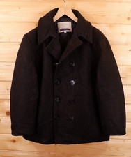 Vintage Enlisted Wool Military Pea Coat Jacke 44 Schwarz Made In USA