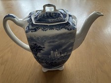 Tee- oder Kaffeekanne - Johnson Bros England Old Britain Castles Blau