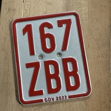 Rotes Nummernschild Mofa / Moped 50ccm DEKO