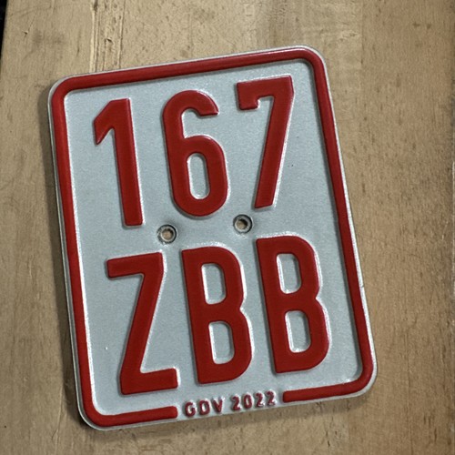 Rotes nummernschild mofa - rotes,