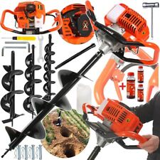 Benzin Erdbohrer 62ccm 5,2 PS Erdlochbohrer Pfahlbohrer Erdbohrgerät + 300ml Öl