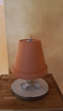 Teelichtofen doppelwandig aus Ton und Holz ca. 28 cm hoch und 20 cm breit