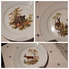 Speiseteller  mit Servierteller  Wunsiedel ,  Bavaria Jagdmotiv,Wild, Wildtiere 