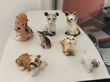 Porzellanfiguren Keramik Hunde Sammlerstücke Sammlung Set Hund Welpe