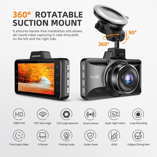 Azdome 1080p dashcam - dashcam, adas