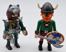 Playmobil Figuren Set Wikinger Krieger & Wolfsritter. Mittelalter Figur. geobra