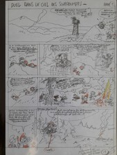 PEYO - Die Schlümpfe - LES SCHTROUMPHS - ORIGINAL SKIZZE - Studio Peyo ?