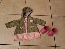 ?? BABY ANNABELL Deluxe Set "Outdoor-Spaß" 2 in 1 Jacke-Kleid Kombi + Stiefel 