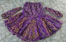 Bauchtanzrock Godet Netz Perlen Pailletten Stickerei gold lila incl. Armstulpen