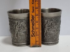 2 Stück Zinn Schnapps/Likör Becher Frieling 95% Zinn
