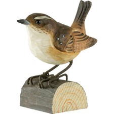 Wildlife Garden WG413 DecoBird - Zaunkönig - Handgeschnitzter Vogel aus Holz