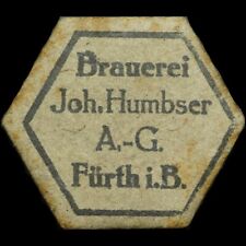 BIERMARKE: "Gut für 1/2 Liter", Pappe. BRAUEREI JOH. HUMBSER FÜRTH / BAYERN.