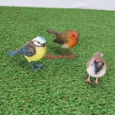 Statue Deko Garten Vogel Vögel Meise Rotkehlchen Spatz Figur lebensecht Sing neu