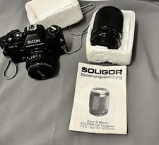 RICOH KR-5 Spiegelreflexkamera mit Riconar 55mm 1:2,2 Soligor C/D 70-200mm