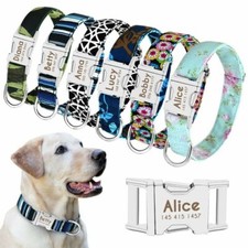 Personalisiertes Hundehalsband mit Namen Gravur Hundehalsband Nylon S M L 