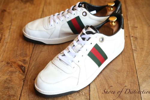 Gucci weiß leder schuhe - gg,