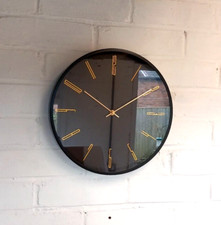 Runde Wanduhr moderner minimalistischer Stil schwarz lautlos Quarz Analog 30 cm