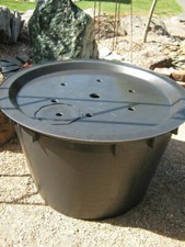 PE Becken mit GFK Deckel Ø 90x55 cm 230 Liter für Quellsteine Wasserspiele Zierb