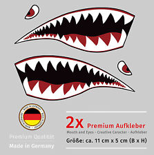 2x Shark Hai Mund Augen