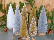 Deko Tanne mit Glitter, Schnee, Tannenbaum in weiß, gold, silber, 2 Größen