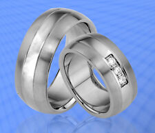 2 Ringe Trauringe Verlobungsringe mit 3 Steine  GRAVUR GRATIS , JE198-3