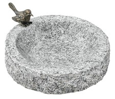 Vogeltränke mit Bronze-Vogel