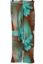 VERSUS VERSACE Stoffhose Damen Hose Gr. DE 34 braun-türkis Elegant