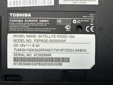 Toshiba Satellite P200D-10A Notebook Laptop 17Zoll