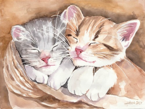 Original aquarell zwei - original, aquarell,