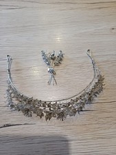 Diadem, Haarschmuck, Anstecknadel  Silberhochzeit
