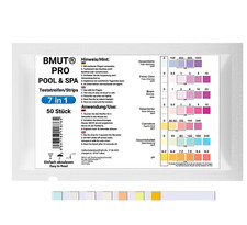 50x Pool 7in1 Teststreifen Whirlpool Wassertester Chlor pH Werte Testpapier Brom