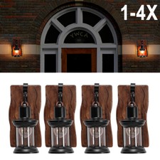 E27 Vintage Retro Wandleuchte Holz Wandlampe Industrielampe Außen Laterne Licht