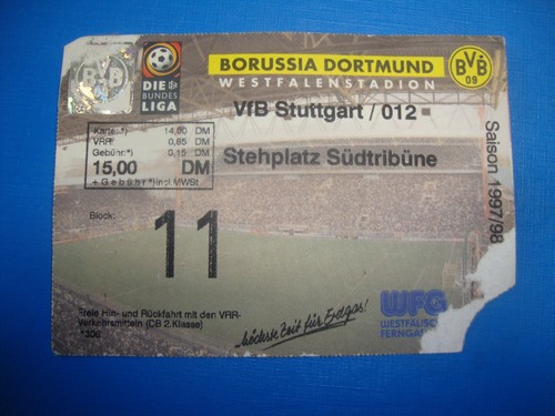 Ticket bvb dortmund vfb - 97/98,