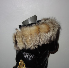 Kojote Pelz Kapuze Kragen Echt Fell für Parka Jacke Mantel Graufuchs Fellkragen